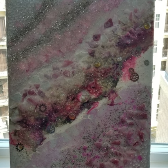 [SOLD]✔ORIGINAL GLASS, RESIN, MIXED MEDIA ART - Picture 3 of 8